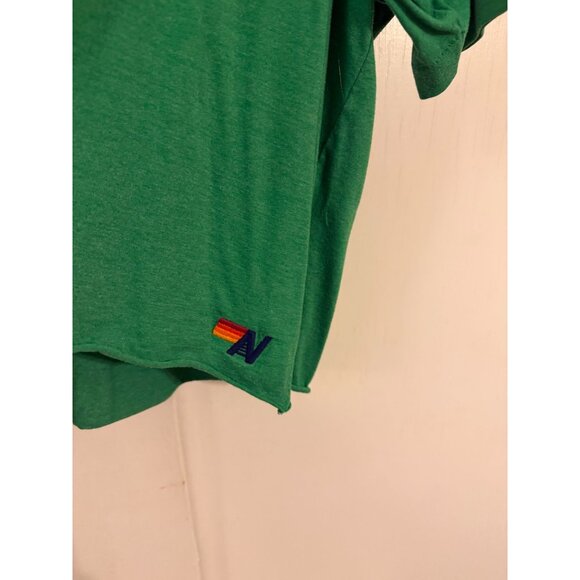 AVIATOR NATION WOMENS KELLY GREEN BOYFRIEND T-SHIRT LOGO VENICE SZ XL - Picture 2 of 2